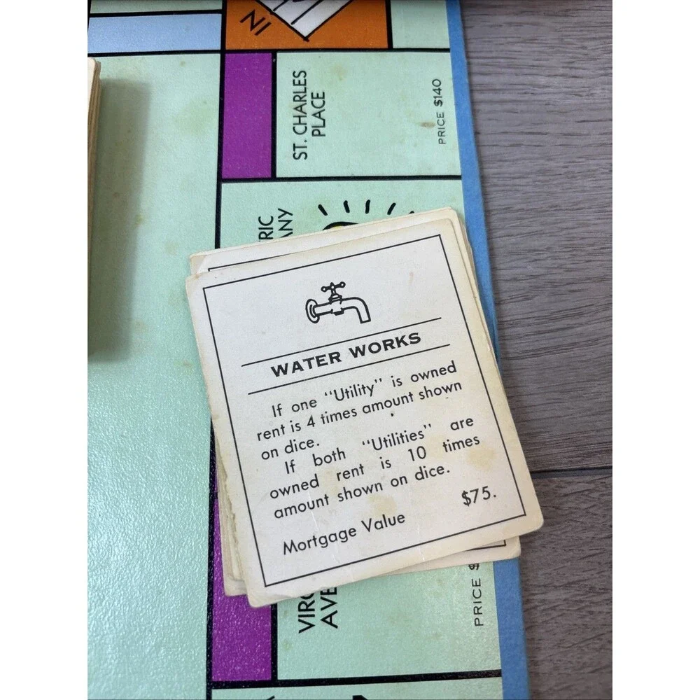 1985 VINTAGE Monopoly Deluxe 50th Anniversary Edition 100% COMPLETE